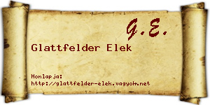 Glattfelder Elek névjegykártya